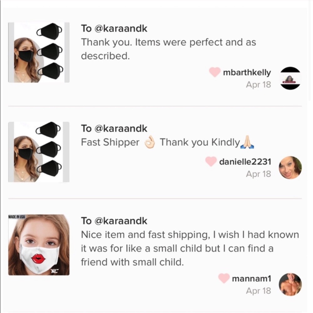 2 MADE IN USA, Black Unisex Face Mask - Picture 5 of 5